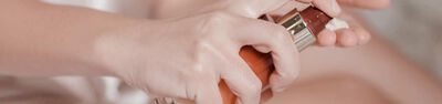 8H night serum product with texture in hand