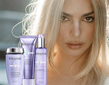 Emily Ratajkowski blond with blond absolu products