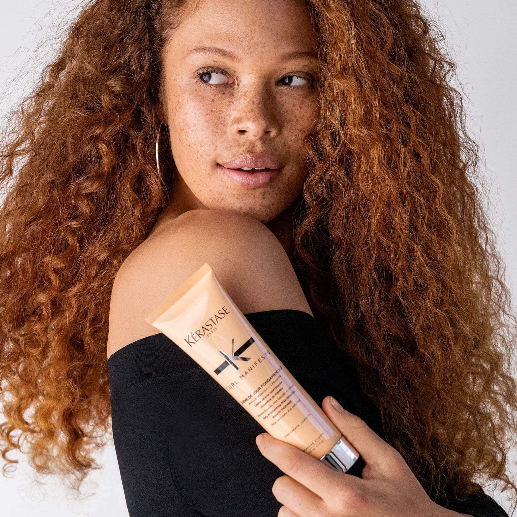 Kerastase Creme de Jour Fondamentale Curl Manifesto Styling for curly hair model shot