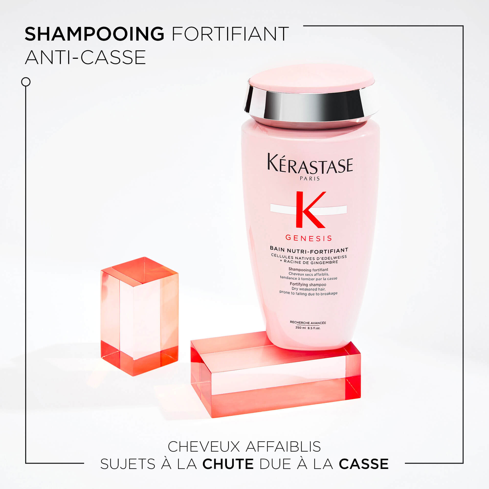 Kerastase Bain Nutri-Fortifiant Genesis Shampoing pour fortifier les cheveux produit en main