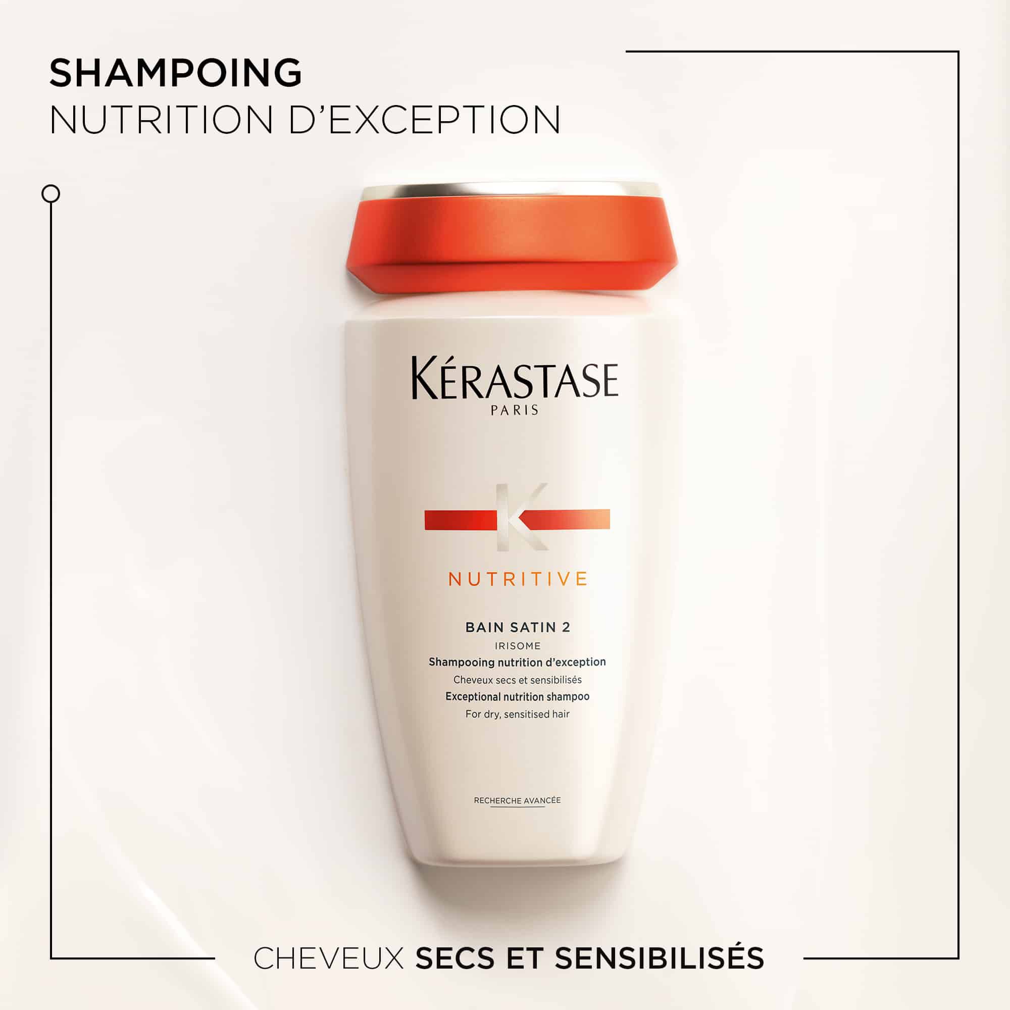 Kerastase Bain Satin 2 Nutritive Shampoing pour les cheveux secs a normaux benefices