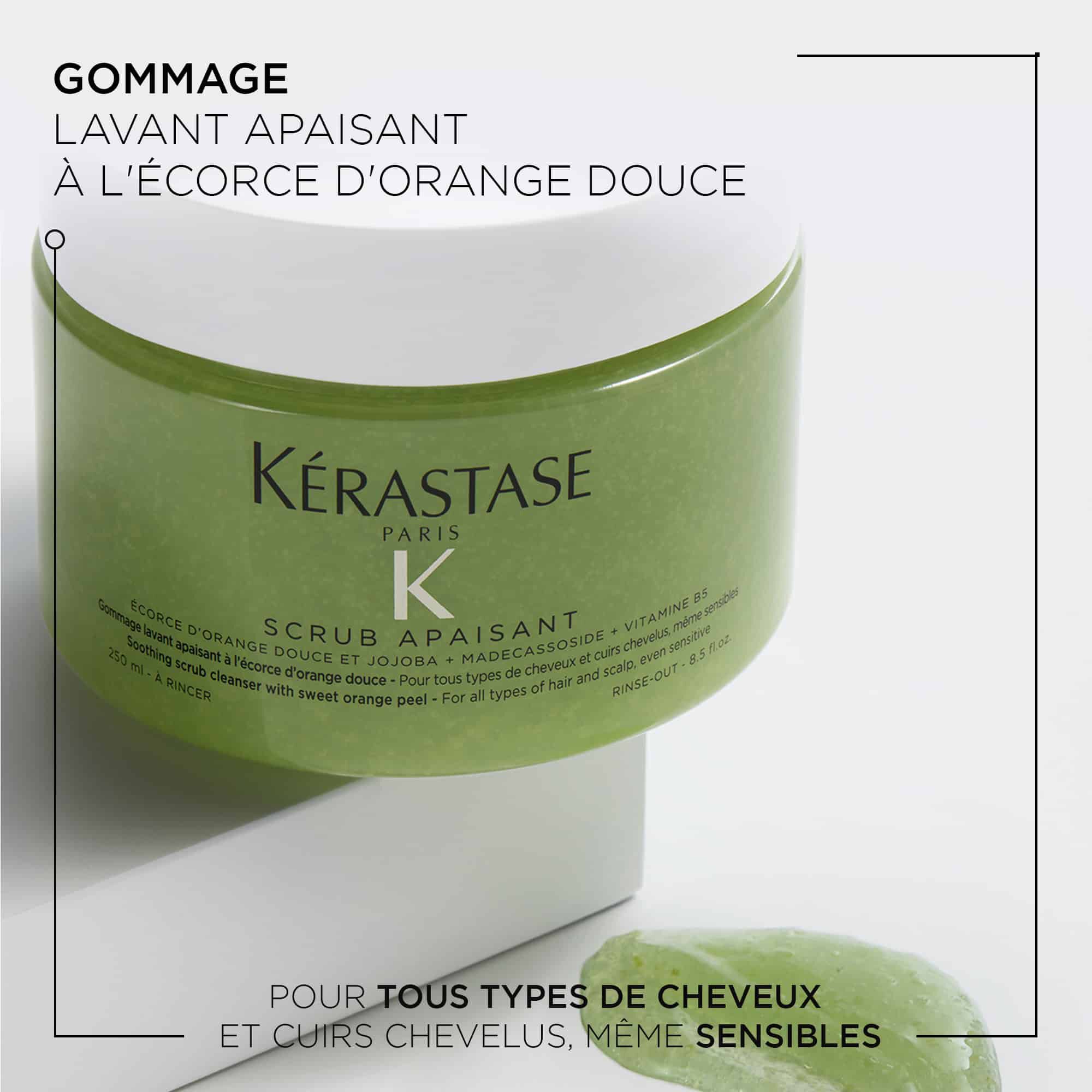 Kerastase Scrub Apaisant Fusio Scrub Exfoliant pour tous cuirs chevelu benefices