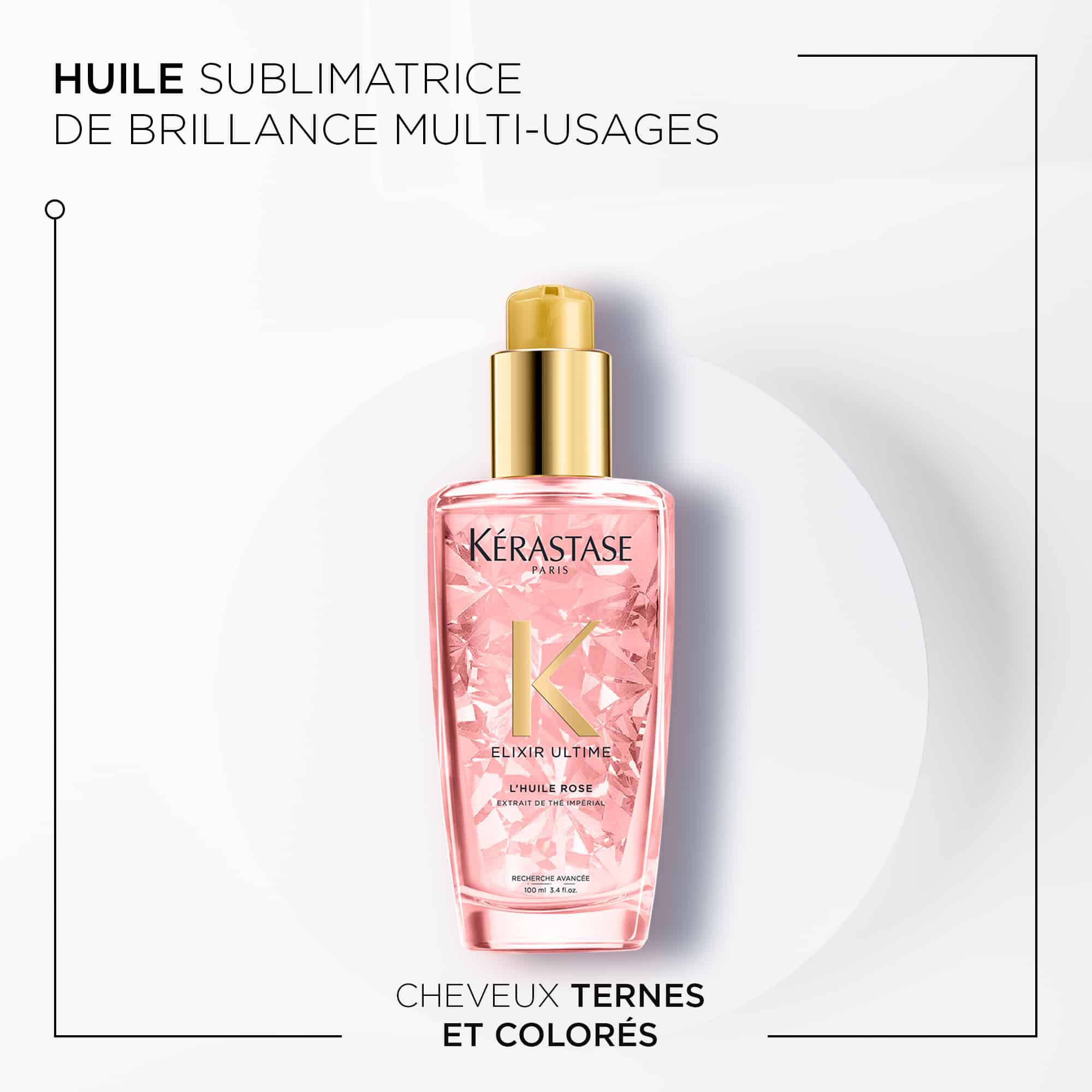 Kerastase L'Huile Rose Elixir Ultime Huile capillaire pour les cheveux colores ternes benefices