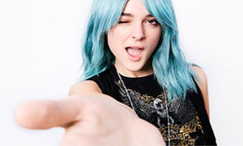 Charlotte Lawrence enjoying her blue colored hair Charlotte Lawrence enjoying her blue colored hair
