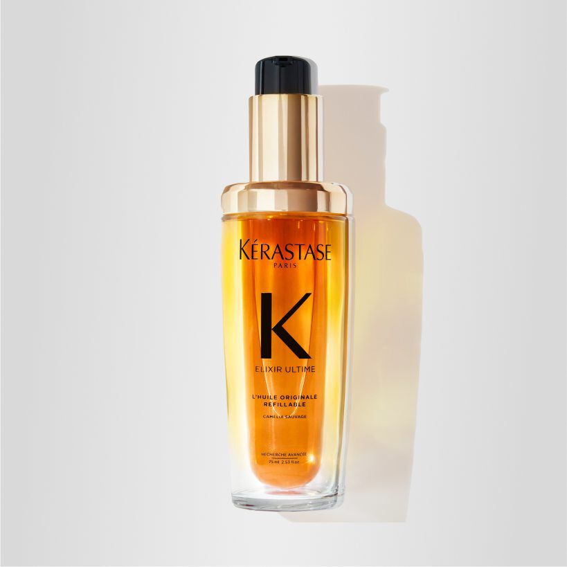Redécouvrez l’huile capillaire emblématique Elixir Ultime de Kérastase, maintenant rechargeable. Cette huile est la solution rapide dont ont besoin les cheveux ternes, apportant hydratation, souplesse, brillance et protection.