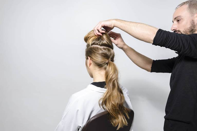 Double top Knot hairstyle tutorial step 2